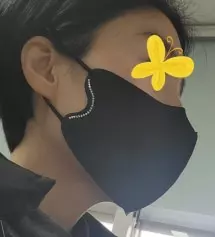 큐빅~ 옆 모습, 앞모습  모두가 이쁘다고하는 마스크~♡ 세번째 구매이구요. 선물용으로